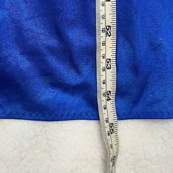 Vintage Tres Chic Nightgown Maxi Gown Blue Sheer Floral Print Size Large - Picture 7 of 10